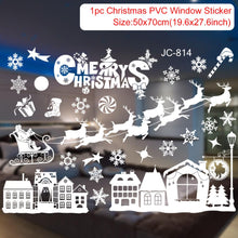 Load image into Gallery viewer, Merry Christmas Decor Window Stickers Santa Elk Wall Sticker For Christmas Home Door Window Display Decor Happy New Year 2021