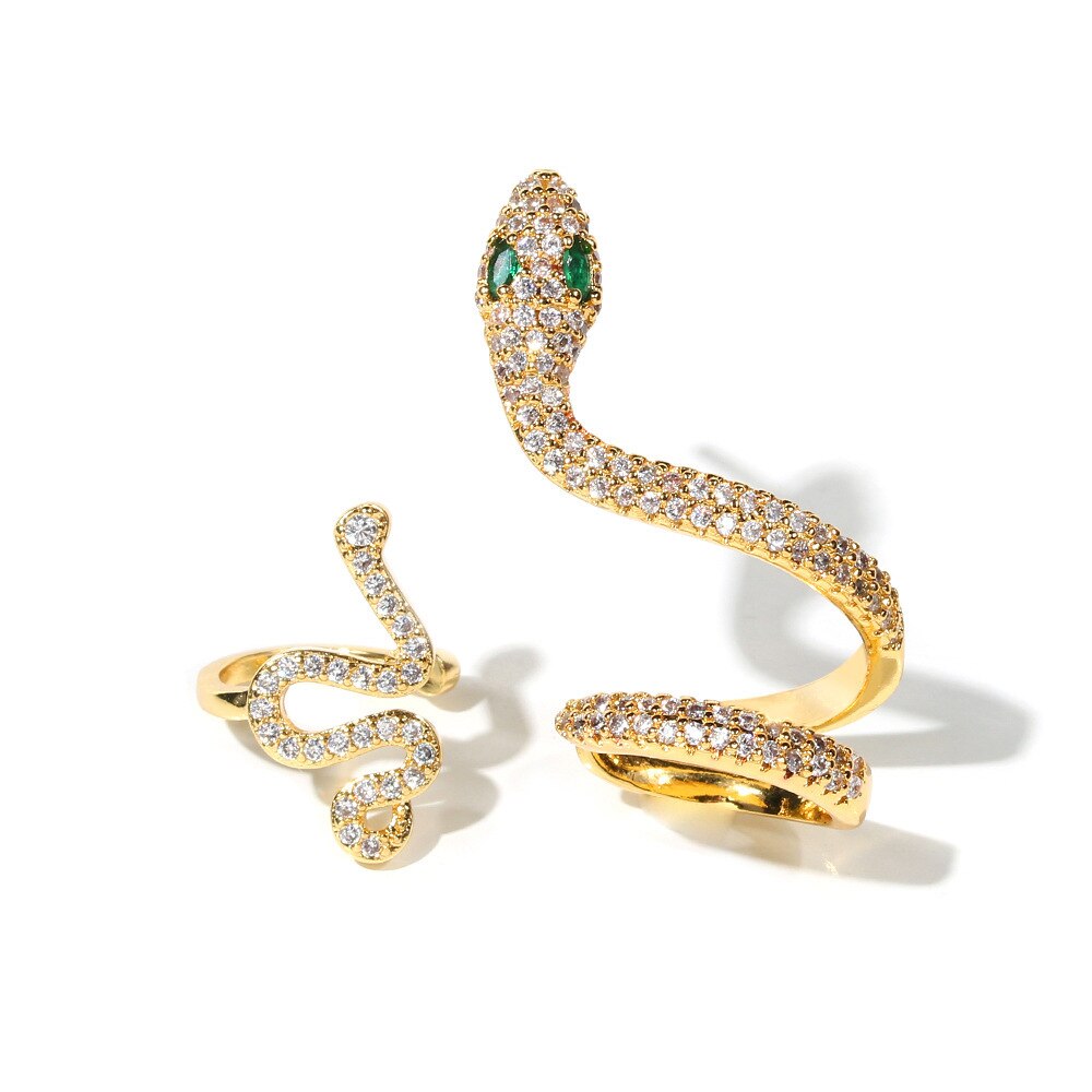 Skhek Snake Shape Drop Clips Earrings For Women 2022 New Hot Exquisite Crystal Metal Animal Golden Snakes Earring Clip Studs Jewelry