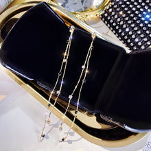 Load image into Gallery viewer, Skhek Korean Earings Crystal Pearl Tassel Earrings Geometric Pendant Bride Wedding Jewelry Gift Earrings For Women
