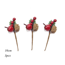 Load image into Gallery viewer, 1pack Christmas Decoration Red Berry Flowers Artificial Stamen Buds Multi Types For  Christmas Wreath Family Party Fake Flower