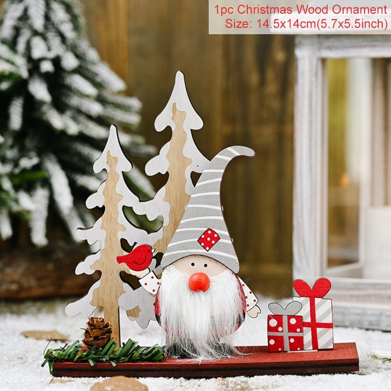 Christmas Wooden Ornament Merry Christmas Decoration For Home Cristmas Tree Decoration 2020 Xmas Navidad Gifts New Year 2021