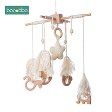 Load image into Gallery viewer, Skhek Bopoobo 1set Silicone Beads Baby Mobile Beech Wood Bird Rattles Wool Balls Kid Room Bed Hanging Decor Nursing Children Products