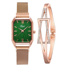Load image into Gallery viewer, Christmas Gift Fashion Women Quartz Watch Bracelet Set Luxury Magnet Buckle Women Watches Simple Rose Gold Mesh Pink Ladies Watch Dropshipping