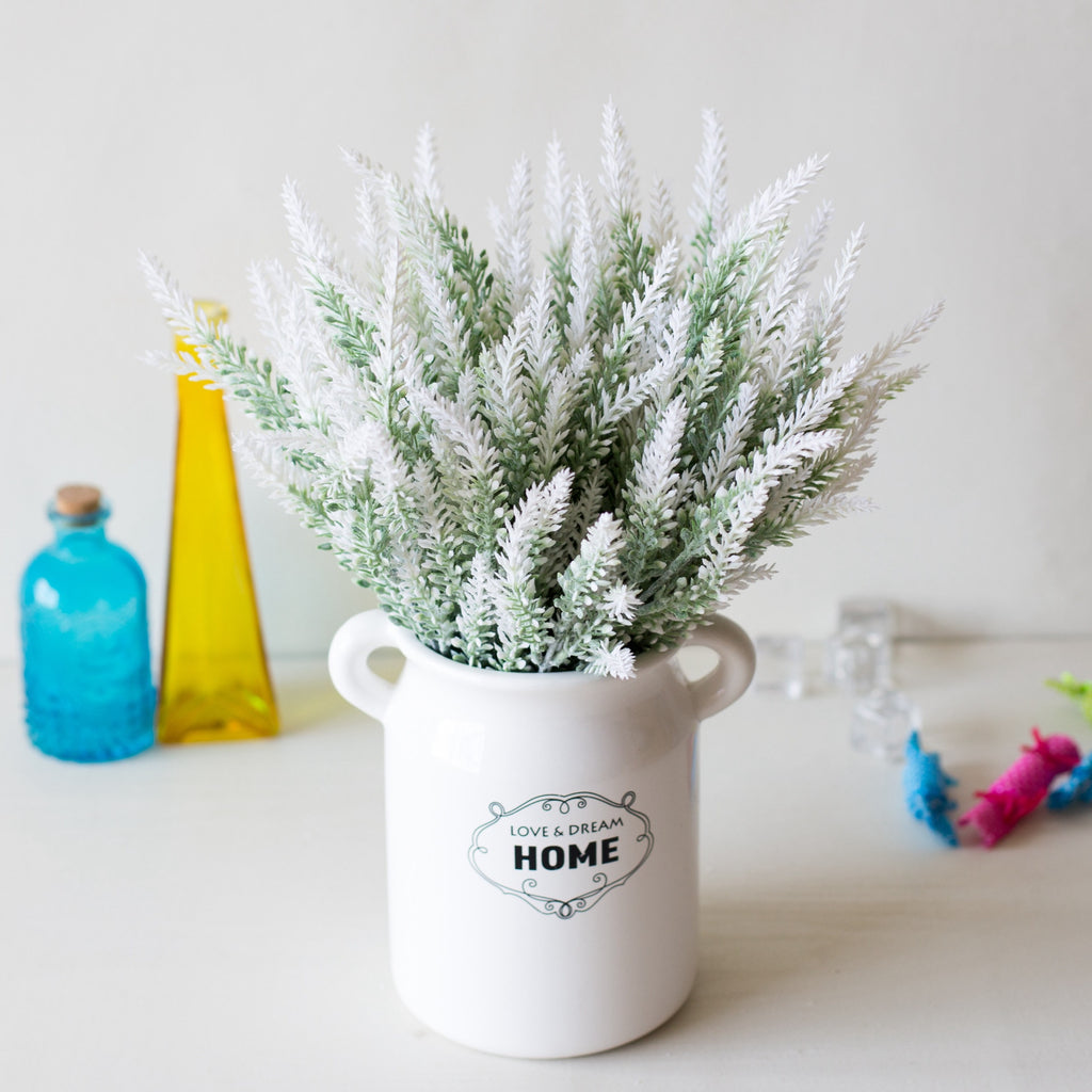 Skhek  1 Bundle Artificial Flowers Romantic Provence Lavender Plastic Wedding Decorative Vase For Home Decor Grain Christmas Fake Plant