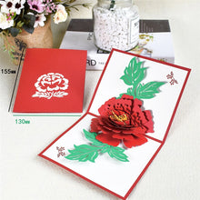 Load image into Gallery viewer, 10 Pack 3D Pop-Up Peony Flower Card for Mothers Day Valentines Anniversary Birthday Greeting Cards Handmade Wholesale