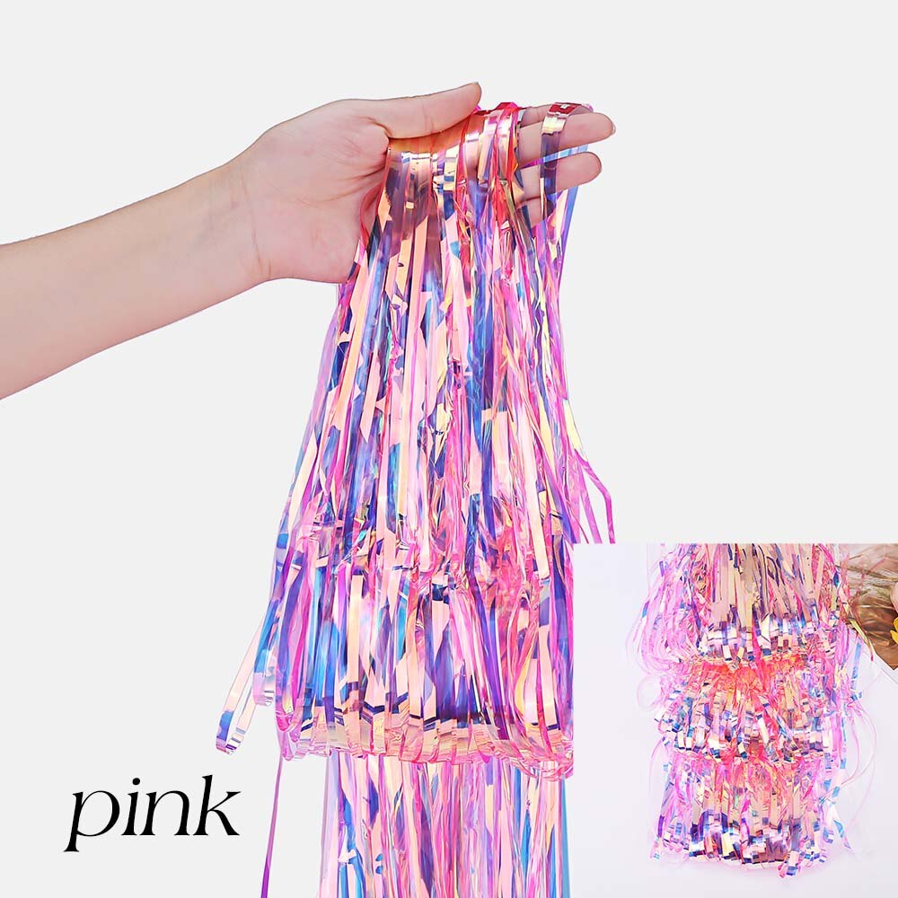 2-4M Gorgeous Wedding Party Backdrop Tassel Foil Curtains Kids Birthday Adult Unicorn Anniversary Background Drapes Decorations