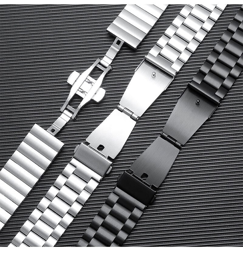 Christmas Gift Watch Strap For Samsung Gear S3 S2 Frontier Classic Watch strap Stainless Steel 46mm Huawei GT2 Honor Magic 18 20 22 24mm band