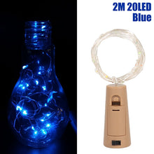 Load image into Gallery viewer, Christmas Gift Battery Powered Garland Wine Bottle Lights WIth Cork 2M 20LED Copper Wire Colorful Fairy Lights String For Party Wedding Decor