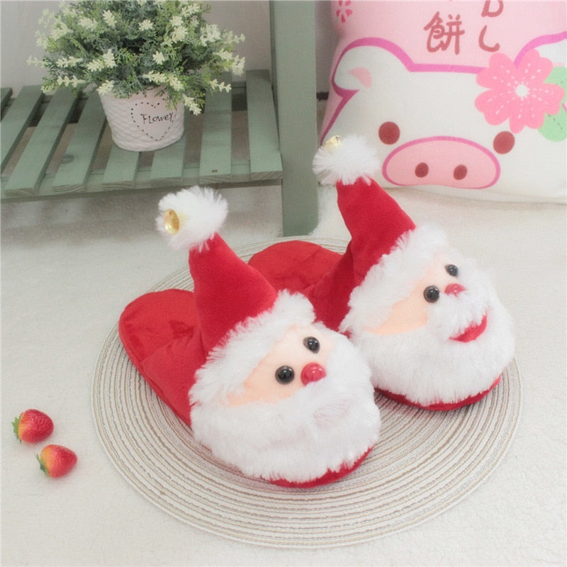 New Lovers Home Furnishing Warm Santa Claus Cotton Slippers Christmas Gifts Home Slippers for Men Christmas Shoes