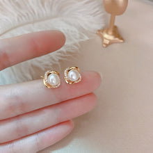 Load image into Gallery viewer, Christmas Gift HI MAN Korea INS Exquisite Crystal Pearl S925 Sterling Silver Stud Earrings Women Noble Elegant Birthday Gift Jewelry