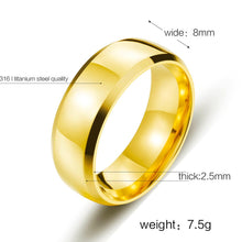 Load image into Gallery viewer, Skhek Punk Stainless Steel Black/Steel/Gold Ring For Men Women Korean Version Couple Simple Ring Fashion Jewelry Gift Never Fade