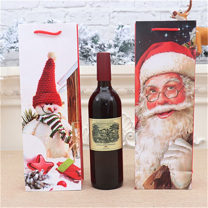 Christmas Gift Christmas Wine bottle Bag Santa Claus Gift Packaging Bag Festival Party Home Decor Restaurant New Year 2022 Christmas Decoration