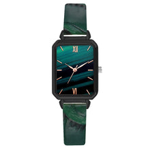Load image into Gallery viewer, Christmas Gift New Watch Women Fashion Casual Leather Belt Watches Simple Ladies Rectangle Green Quartz Clock Dress Wristwatches Reloj Mujer