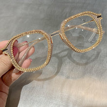 Load image into Gallery viewer, Skhek Myopia Hyperopia Women Sunglasses Vintage Clear Lens Glasses Ladies Luxury Rhinestone Eyeglasses Men Optical Shades