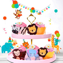Load image into Gallery viewer, Skhek  Jungle Animal Supplies Tableware Happy Birthday Party Decor Kids Boy Jungle Theme Party Safari Party Decor Green Forest