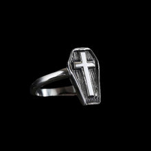 Load image into Gallery viewer, Skhek Punk Rock Us Size Cross And Coffin Ring 316L Stainless Steel Band Party Biker Jewelry Dropshipping For Man Gift Anel OSR959