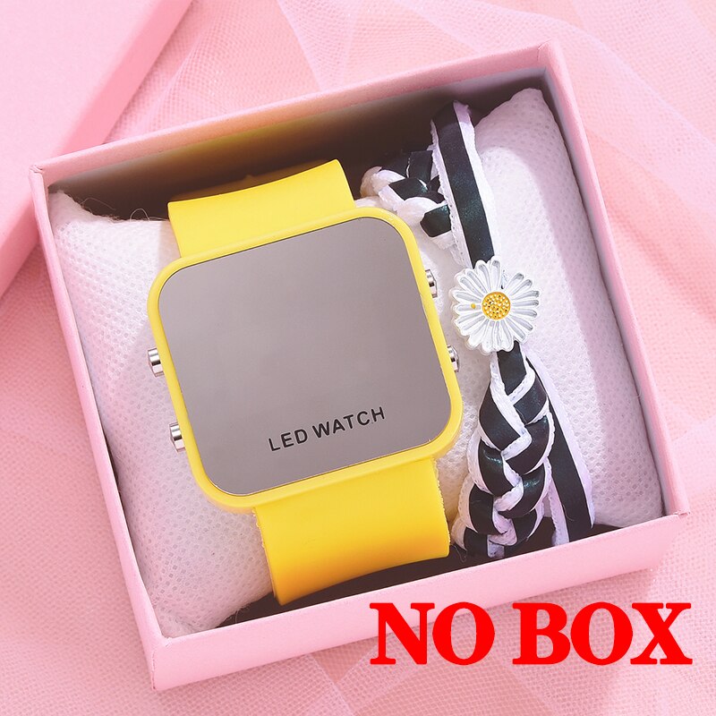 Christmas Gift Sport Digital Watch Women Men Square LED Watch Silicone Electronic Watch Women's Watches Clock Can Be Used As A Mirror Clock