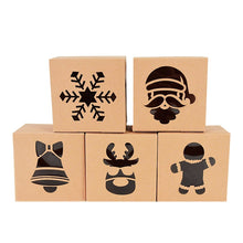 Load image into Gallery viewer, 5pcs Christmas Kraft Paper Cookie Gift Boxes Candy Box Bags Food Packaging Box Christmas Party Kids Gift New Year Navidad 2021