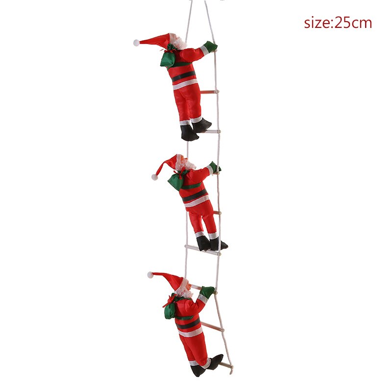 25cm Climbing Ladder Santa Claus Doll Merry Christmas Decor For Home Shop Window Display Happy New Year 2022 Gifts Santa Navida