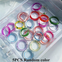 Load image into Gallery viewer, SKHEK Korea Fashion Vintage Simple Aesthetic Acetate Colorful Acrylic Thick Round Rings Set For Women Girls Jewelry Accessories Gifts