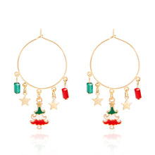 Load image into Gallery viewer, Christmas Gift New Fashion Christmas Dangle Earring For Women Geometric Round Christmas Tree Snowman Bell Socks Drop Earring New Year Jewelry