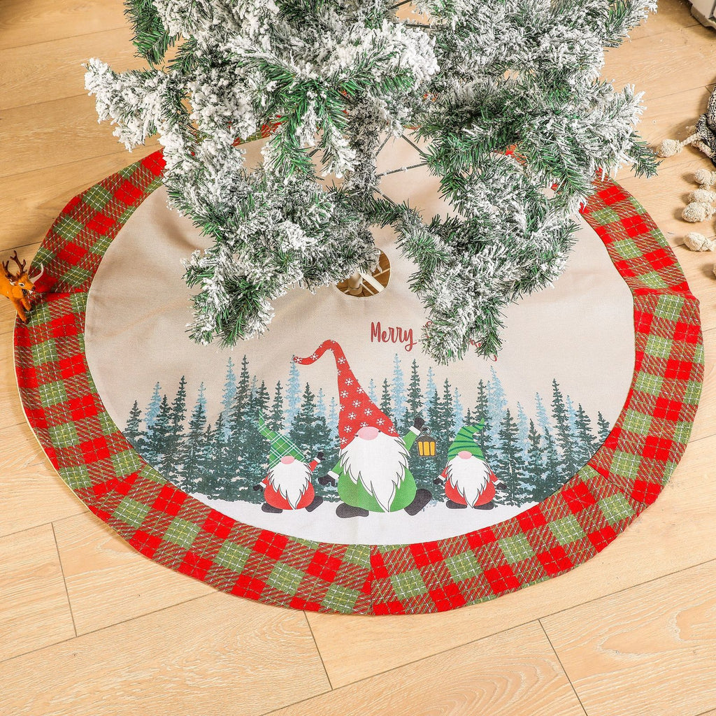 Christmas Tree Skirt Floor Cover Mats Christmas DIY Decoration Xmas Tree Skirt for Winter New Year House Party Supplies
