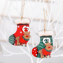 Load image into Gallery viewer, Christmas Gift New Elk Wooden Socks Christmas Ornaments Christmas Tree Decorations for Home 2020 Navidad Xmas Noel Gifts Baubles New Year 2021