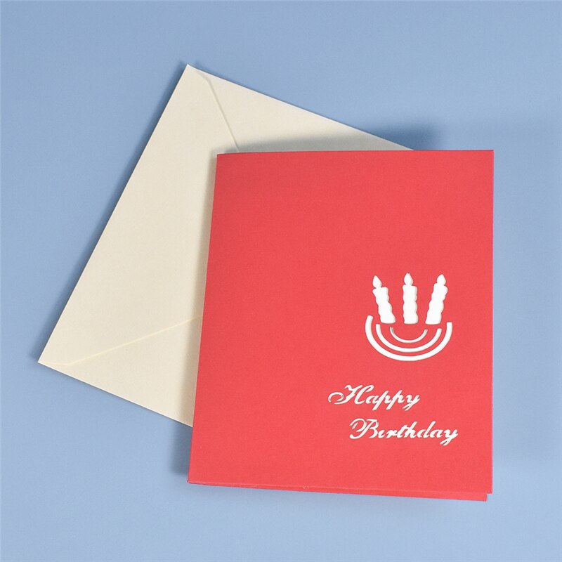 Happy Birthday Cards with Envelope Pop-Up 3D Greeting Card for Kids Baby Shower Postcard Gift Handmade