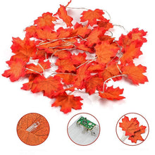 Load image into Gallery viewer, Christmas Gift 10/20LED Halloween Decor Artificial Autumn Maple Leaves Garland Led Fairy Lights for Christmas Decoration Thanksgiving DIY Party