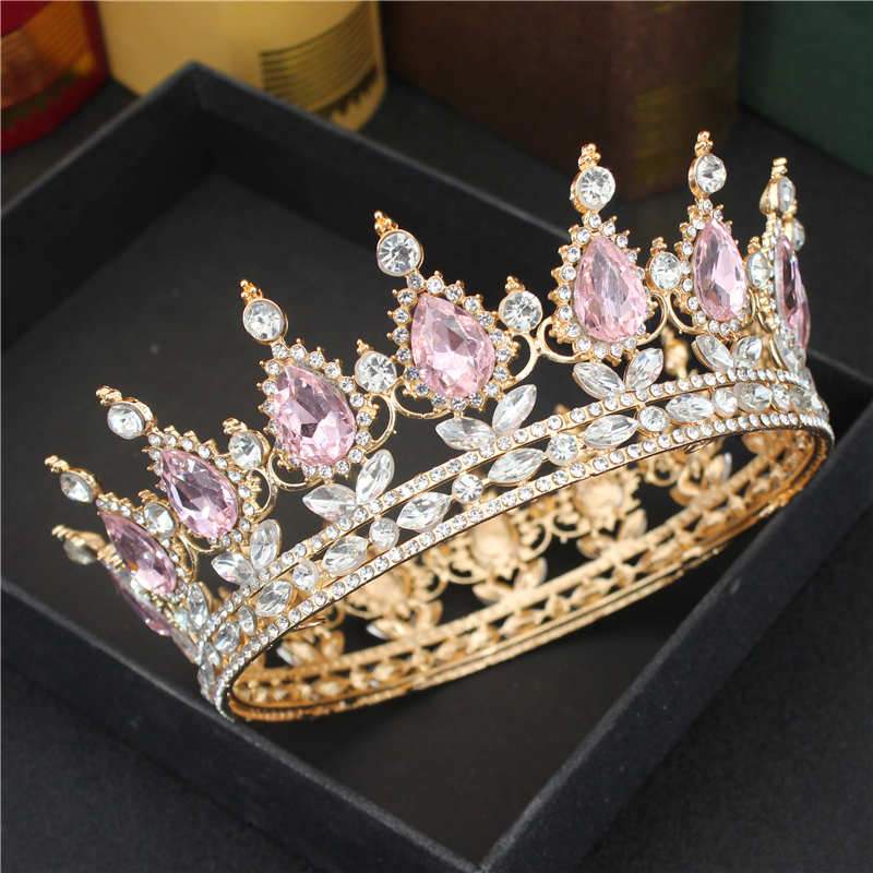 Crystal Queen King Tiaras and Crowns Bridal Diadem For Bride Women Headpiece Hair Ornaments Wedding Head Jewelry Accessories 1202