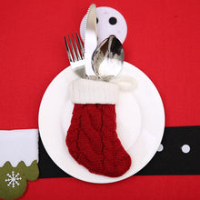 Load image into Gallery viewer, Christmas Gift New Year 2021 Table Decor Tableware Knife Fork Holder Knitted Socks Bag Christmas Decorations for Home Noel Ornaments Navidad