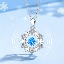 Load image into Gallery viewer, Christmas Gift New Elegant Blue Rhinestone Snowflake Pendant Necklace for Women Fashion Crystal Zircon Clavicle Chain Christmas Jewelry Gifts