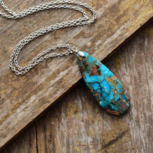 Load image into Gallery viewer, Skhek  Women Semiprecious Stone Pendant Necklace Turquoises Chain Choker Necklace Classic Fashion Chic Women Jewelry Bijoux