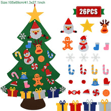 Load image into Gallery viewer, Kids DIY Felt Christmas Tree Christmas Decoration for Home Navidad 2021 New Year Gifts Christmas Ornaments Santa Claus Xmas Tree