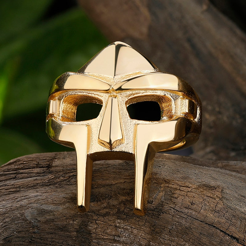 Skhek Classic Retro Mens Ring Punk Gothic Style Stainless Steel Mask Male Ring Accessories Jewelry For Male Party Best Gift OSR779