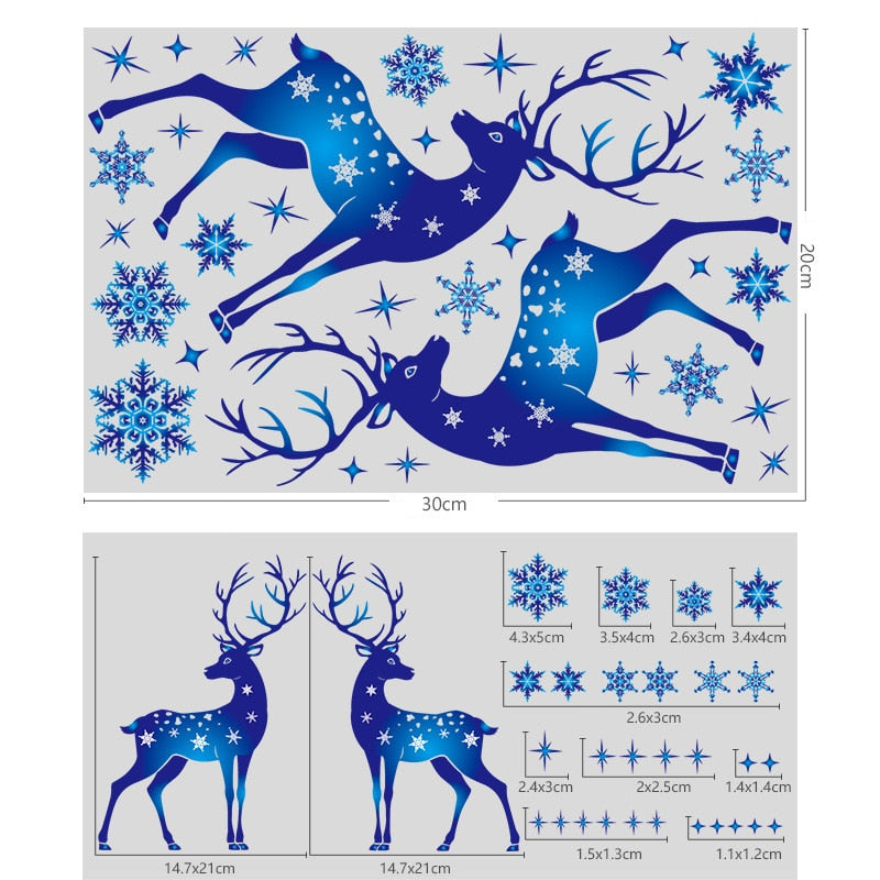 Christmas Gift Christmas Snowflake Window Stickers Merry Christmas Decoration for Home Christmas Wall Stickers Decals Decoration New Year 2022