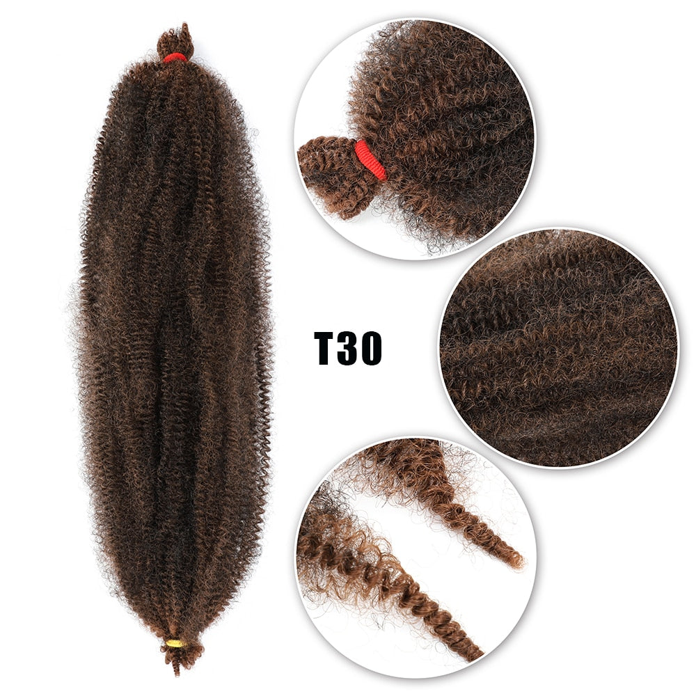 Skhek Kinky Marley Braiding Hair Springy Afro Twist Crochet Hair Bulk Extensions Faux Locs Marely Braid For African Women
