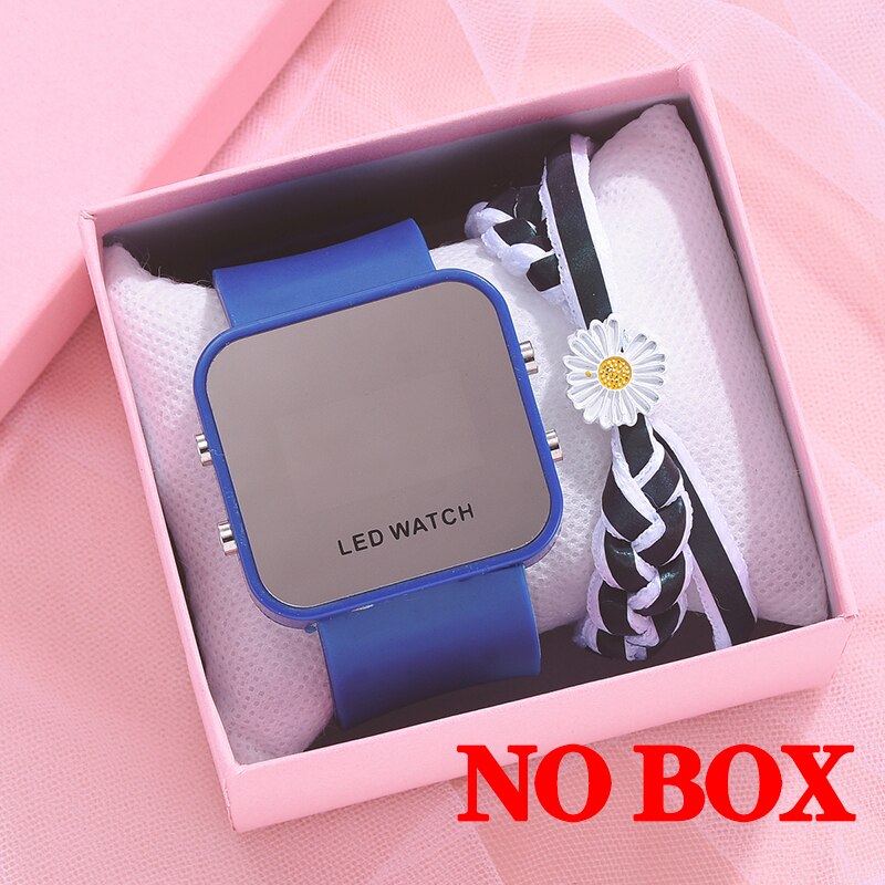 Christmas Gift Sport Digital Watch Women Men Square LED Watch Silicone Electronic Watch Women's Watches Clock Can Be Used As A Mirror Clock