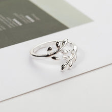 Load image into Gallery viewer, Skhek Leaf ring silver-plated jewelry women&#39;s jewelry opening adjustable tail finger ring
