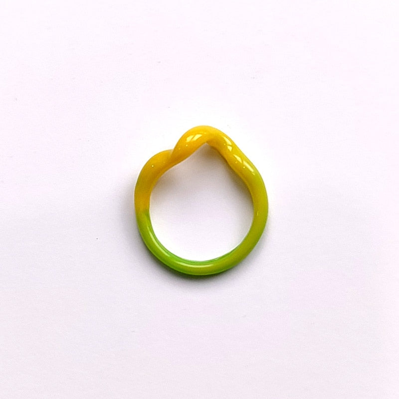SKHEK 2022 New Harajuku Vintage Punk Candy Color Rhinestone Acrylic Geometric Irregular Rings For Women Bff Summer Party Jewelry Gift