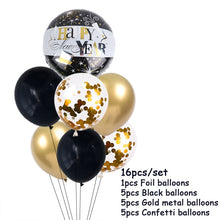 Load image into Gallery viewer, Christmas Gift New Years Eve Party Supplies Foil Balloon Black Gold Bottle Helium Globos Digit Air Balloon Christmas Happy New Year Decorations