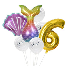Load image into Gallery viewer, Little Mermaid Party Balloons 32inch Number Foil Balloon Kids Birthday Party Decoration Supplies Baby Shower Decor Helium Globos
