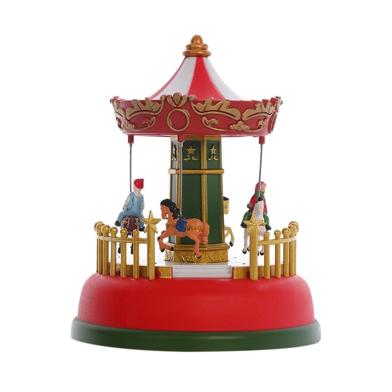 Xmas Glowing Music Carousel Ferris Wheel Christmas Gifts Christmas Eve Gifts Christmas Ornaments Home Decoration Gifts