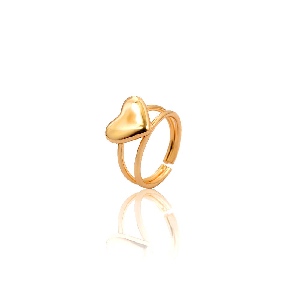 Skhek New Irregular Croissants Rings Chunky Circle Heart Geometric Rings For Women Gold Color Crystal Butterfly Rings Fashion Jewelry