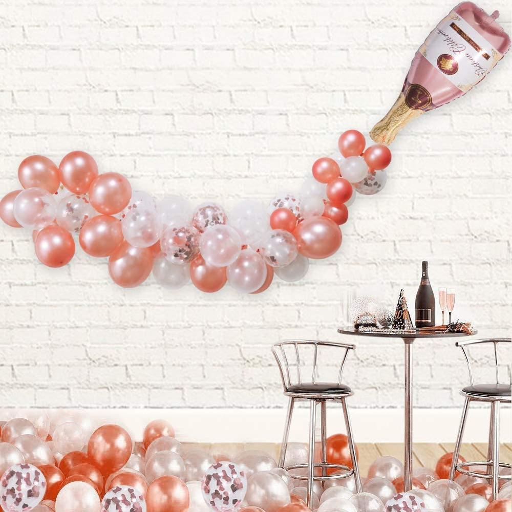 Christmas Gift 74pcs champagne bottle rose gold balloons arch garland kit Wedding Decorations Valentine's Day Bridal Shower Bachelorette party