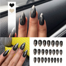Load image into Gallery viewer, SKHEK 24Pcs 4 Fire Patterns Design Cool Girls Hand Decorative False Nails With Glue Full Cover Detachable False Nails With Designs