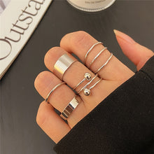 Load image into Gallery viewer, Skhek Punk Cool Hiphop Chain Rings Multi-layer Adjustable Open Finger Rings Set Alloy Man Rings for Women Party Gift Jewelry