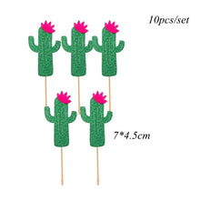 Load image into Gallery viewer, 1Set Cactus Series Large Balloons Drinking Straw Green Bunting Garland For Party Favors Home Decor Swimming Pool Party Supplies