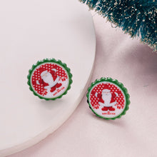 Load image into Gallery viewer, Christmas Gift Multicolor Resin Simple Geometric Round Stud Earrings For Women Christmas Elk Santa Claus Snowflake Earrings Girls Xmas Jewelry