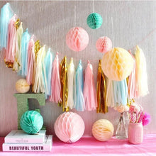 Load image into Gallery viewer, Skhek Graduation Party Tissue Paper Tassels Birthday Party Decoration Hanging Garland Ribbon Curtain Baby Shower Decor Parti  Celebration Supplies
